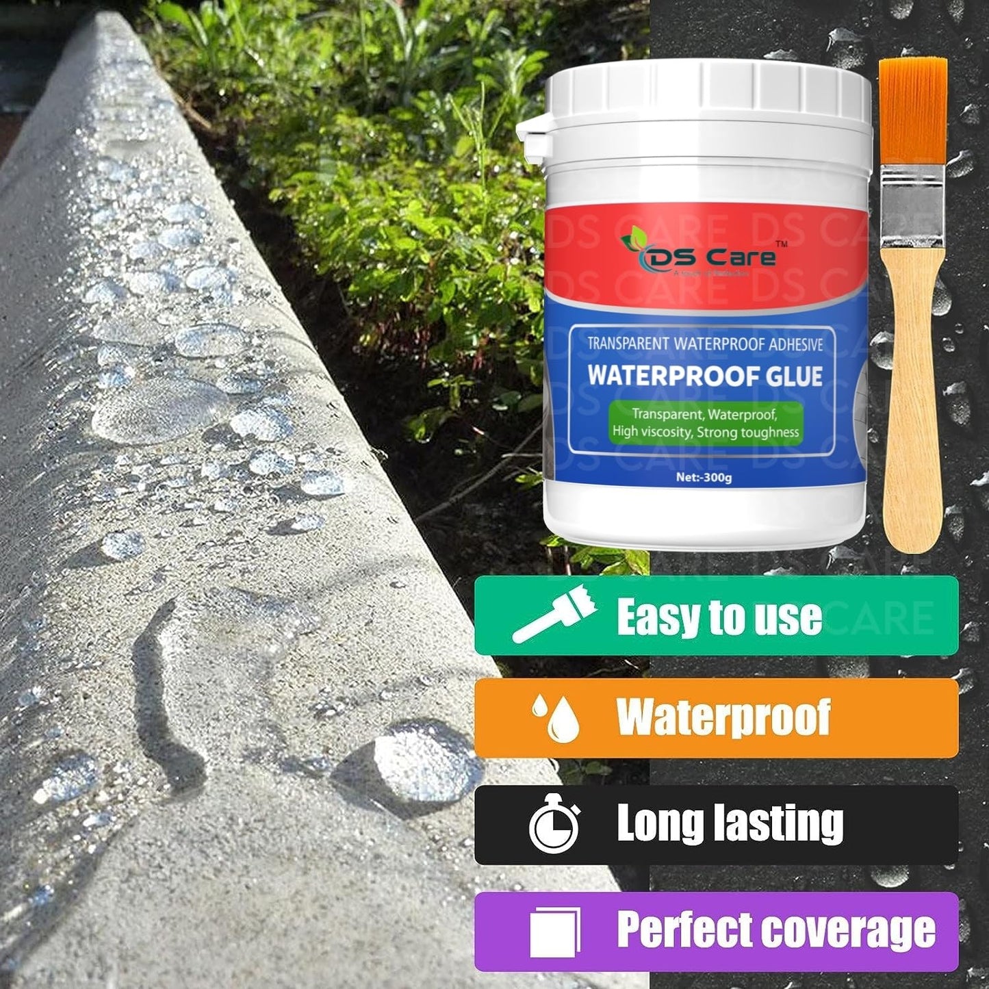 Polyurethane Waterproof Glue – Strong Leak Proof Adhesive with Brush (300g)