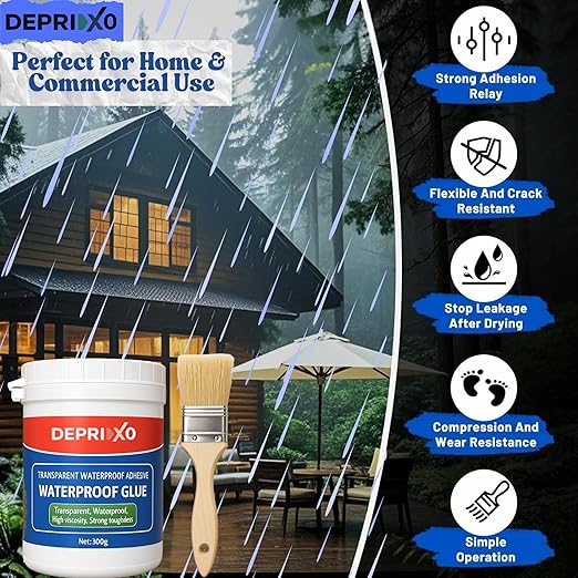 Polyurethane Waterproof Glue – Strong Leak Proof Adhesive with Brush (300g)